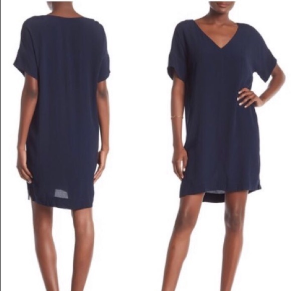 NWT Madewell Navy Short Sleeve Shift Dress, S - Picture 1 of 4